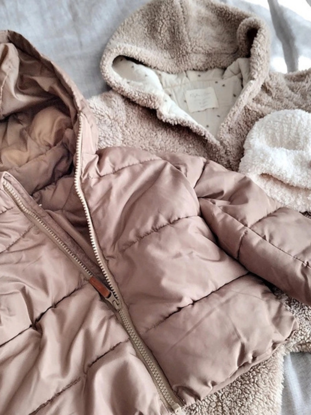 Toddler Bundle H&M Hooded Puffer Jacket Romper and Hat 2T